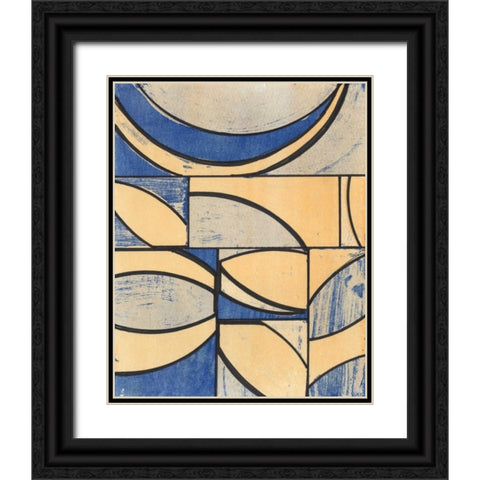 Indigo Complement II Black Ornate Wood Framed Art Print with Double Matting by McMullen, Charles