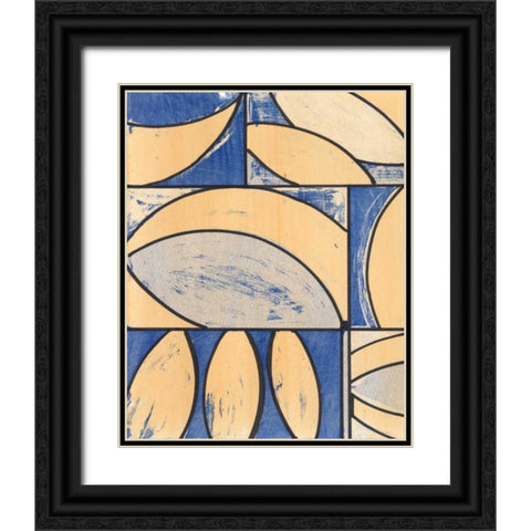 Indigo Complement IV Black Ornate Wood Framed Art Print with Double Matting by McMullen, Charles