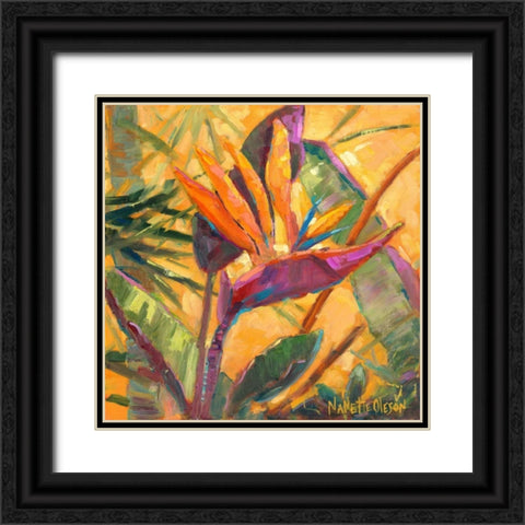 Splash of the Tropics I Black Ornate Wood Framed Art Print with Double Matting by Oleson, Nanette