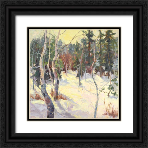 Four Seasons Aspens IV Black Ornate Wood Framed Art Print with Double Matting by Oleson, Nanette