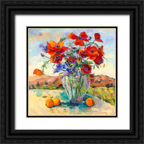 Floral Kaleidoscope II Black Ornate Wood Framed Art Print with Double Matting by Oleson, Nanette