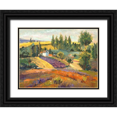 Vineyard Tapestry II Black Ornate Wood Framed Art Print with Double Matting by Oleson, Nanette