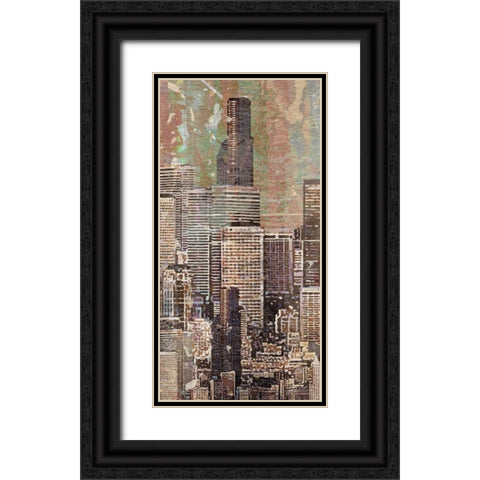 Washed Skyline II Black Ornate Wood Framed Art Print with Double Matting by Burghardt, James