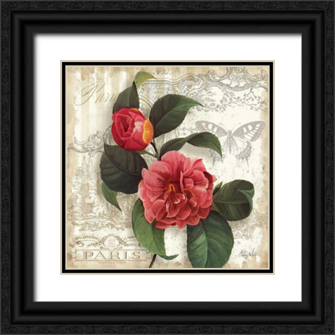 Springtime in Paris II Black Ornate Wood Framed Art Print with Double Matting by White, Abby