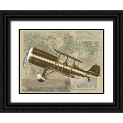 Tour by Plane I Black Ornate Wood Framed Art Print with Double Matting by Zarris, Chariklia