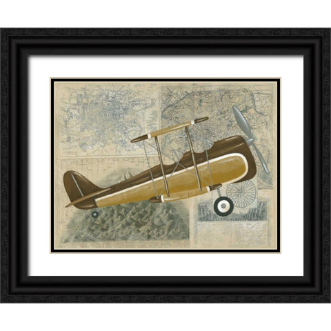 Tour by Plane II Black Ornate Wood Framed Art Print with Double Matting by Zarris, Chariklia