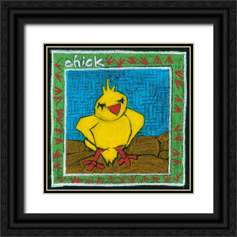 Whimsical Chick Black Ornate Wood Framed Art Print with Double Matting by L. Choate