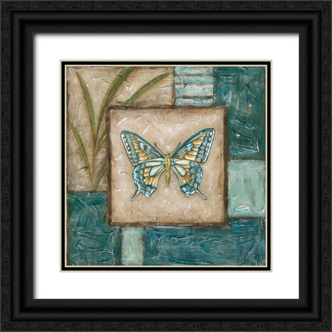 Large Butterfly Montage I Black Ornate Wood Framed Art Print with Double Matting by Zarris, Chariklia