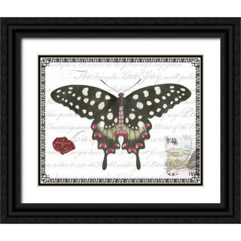 Butterfly Prose V Black Ornate Wood Framed Art Print with Double Matting by Vision Studio