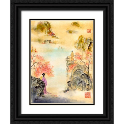 So Near... So Far Black Ornate Wood Framed Art Print with Double Matting by Rae, Nan