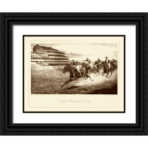 Winning the Derby Black Ornate Wood Framed Art Print with Double Matting by Bird, Harington