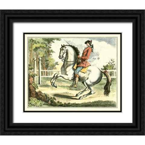Equestrian Training II Black Ornate Wood Framed Art Print with Double Matting by Diderot, Denis