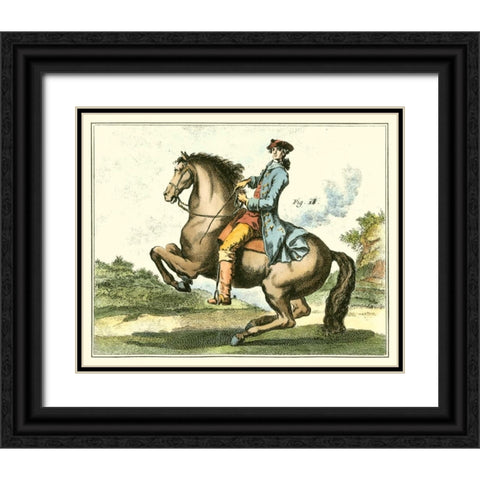 Equestrian Training IV Black Ornate Wood Framed Art Print with Double Matting by Diderot, Denis