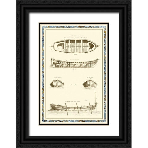 Ship Schematics IV Black Ornate Wood Framed Art Print with Double Matting by Vision Studio