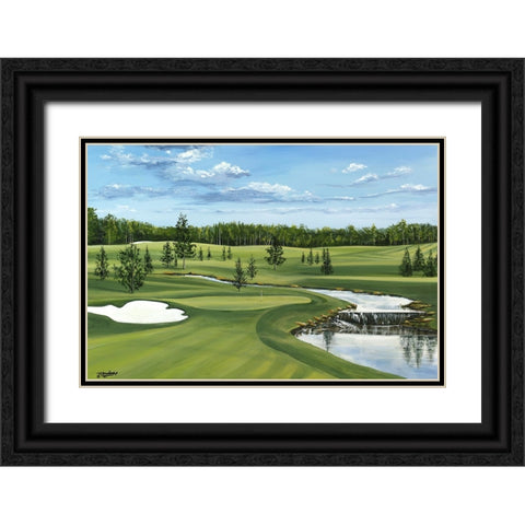 Day on the Links Black Ornate Wood Framed Art Print with Double Matting by Blankenship, Tom