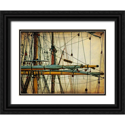 Rigging II Black Ornate Wood Framed Art Print with Double Matting by Head, Danny