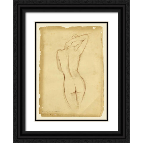 Antique Figure Study I Black Ornate Wood Framed Art Print with Double Matting by Harper, Ethan