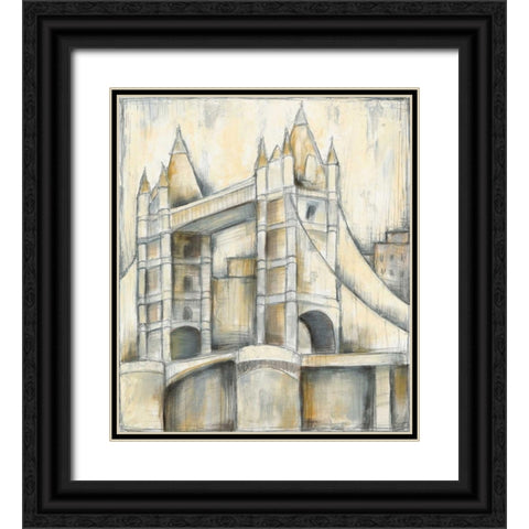 Urban Bridgescape II Black Ornate Wood Framed Art Print with Double Matting by Goldberger, Jennifer