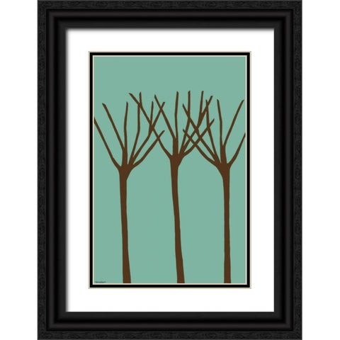 Dichromatic Elms II Black Ornate Wood Framed Art Print with Double Matting by Lam, Vanna