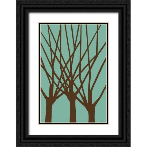 Dichromatic Elms III Black Ornate Wood Framed Art Print with Double Matting by Lam, Vanna