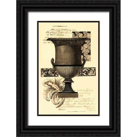 Transitional Sepia Urn I Black Ornate Wood Framed Art Print with Double Matting by Vision Studio