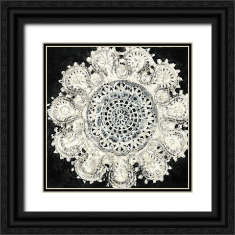 Abstract Rosette IV Black Ornate Wood Framed Art Print with Double Matting by Zarris, Chariklia