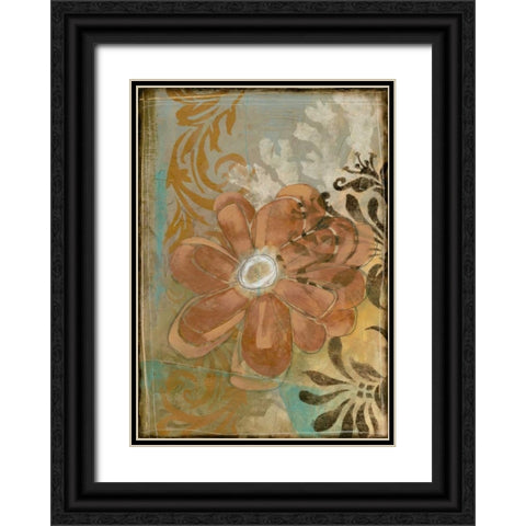 Floral Abstraction I Black Ornate Wood Framed Art Print with Double Matting by Goldberger, Jennifer