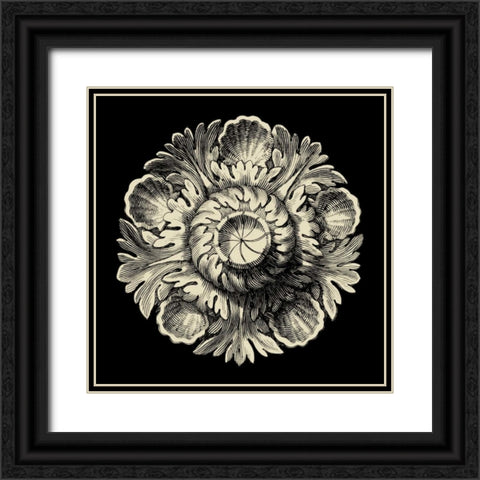 Black and Tan Rosette III Black Ornate Wood Framed Art Print with Double Matting by Vision Studio