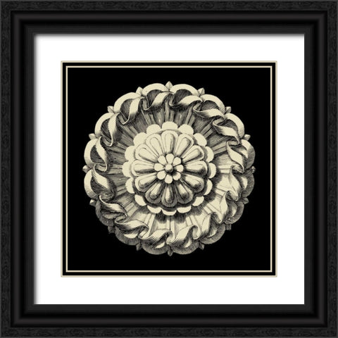 Black and Tan Rosette IV Black Ornate Wood Framed Art Print with Double Matting by Vision Studio