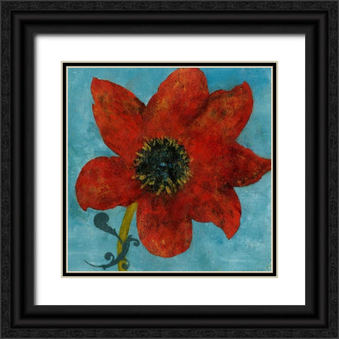 Summer Bloom I Black Ornate Wood Framed Art Print with Double Matting by Green-Aldridge, W.