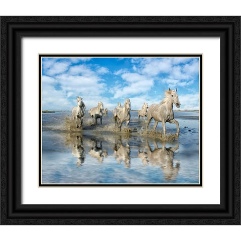 On the Run Black Ornate Wood Framed Art Print with Double Matting by PHBurchett