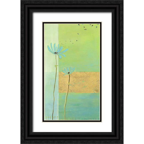 Blue Seedlings I Black Ornate Wood Framed Art Print with Double Matting by Vess, June Erica