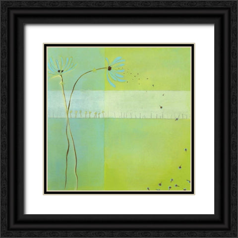 Blue Seedlings III Black Ornate Wood Framed Art Print with Double Matting by Vess, June Erica