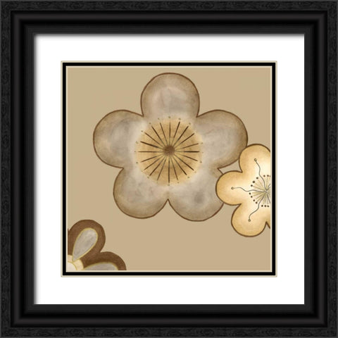 Pop Blossoms in Neutral II Black Ornate Wood Framed Art Print with Double Matting by Vess, June Erica