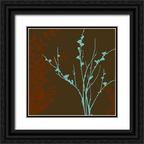 Blue Bough I Black Ornate Wood Framed Art Print with Double Matting by Vess, June Erica