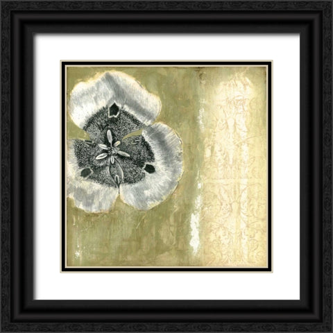 Celadon in Bloom II Black Ornate Wood Framed Art Print with Double Matting by Goldberger, Jennifer