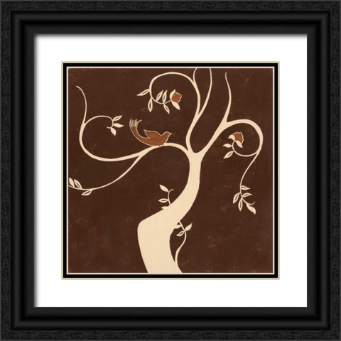 Willow Fresco I Black Ornate Wood Framed Art Print with Double Matting by Vess, June Erica