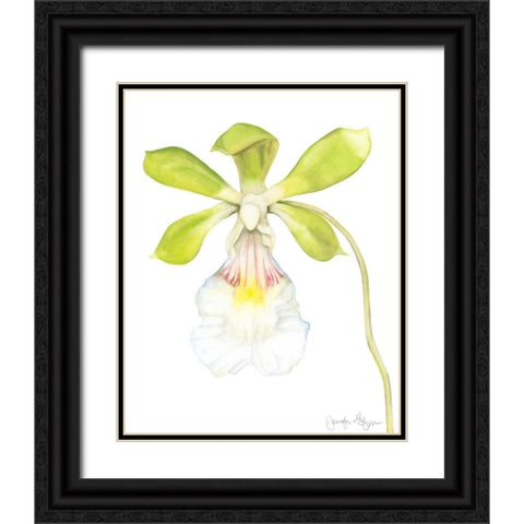 Orchid Beauty I Black Ornate Wood Framed Art Print with Double Matting by Goldberger, Jennifer