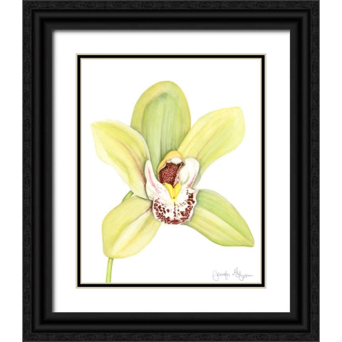 Orchid Beauty II Black Ornate Wood Framed Art Print with Double Matting by Goldberger, Jennifer