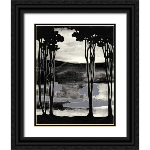 Nouveau Landscape I Black Ornate Wood Framed Art Print with Double Matting by Goldberger, Jennifer