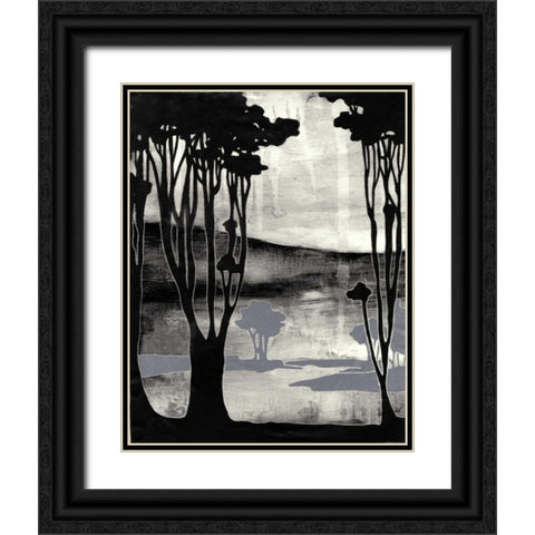 Nouveau Landscape II Black Ornate Wood Framed Art Print with Double Matting by Goldberger, Jennifer