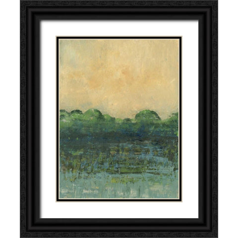 Viridian Marsh I Black Ornate Wood Framed Art Print with Double Matting by Holland, Julie