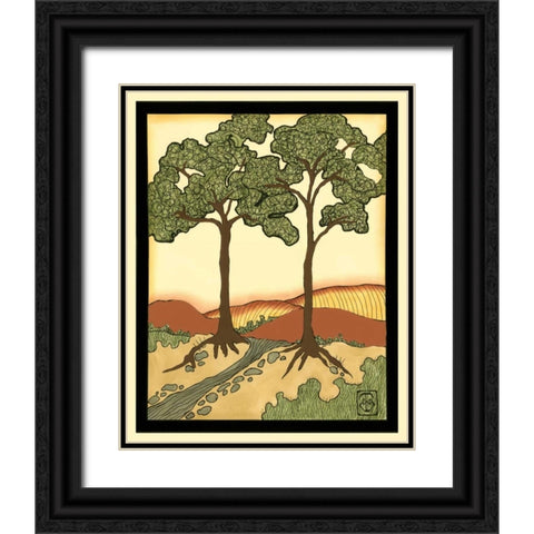 Warm Horizons III Black Ornate Wood Framed Art Print with Double Matting by Goldberger, Jennifer