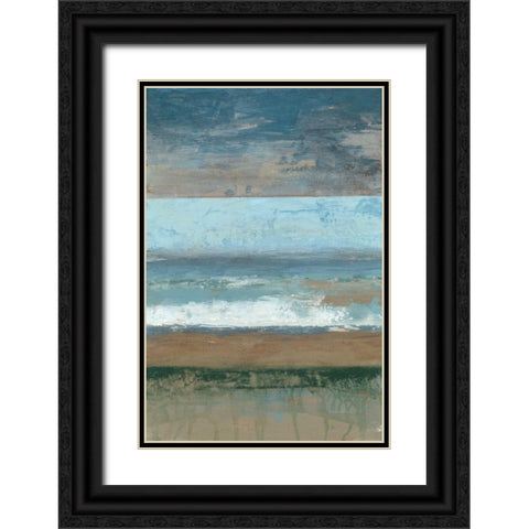 Coastal Abstract I Black Ornate Wood Framed Art Print with Double Matting by Goldberger, Jennifer