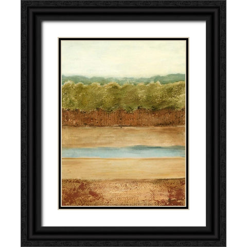 Golden Meadow II Black Ornate Wood Framed Art Print with Double Matting by Harper, Ethan