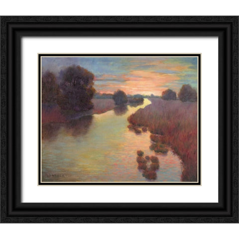 Evening Wetlands Black Ornate Wood Framed Art Print with Double Matting by Weber, Mary Jean