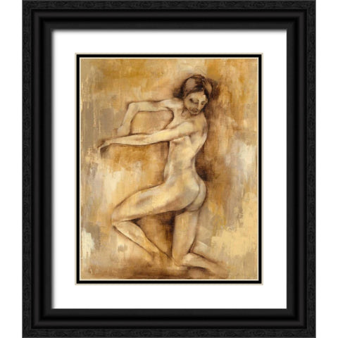 Nude Figure Study III Black Ornate Wood Framed Art Print with Double Matting by Goldberger, Jennifer