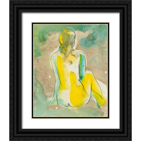 Figure in Relief I Black Ornate Wood Framed Art Print with Double Matting by Goldberger, Jennifer