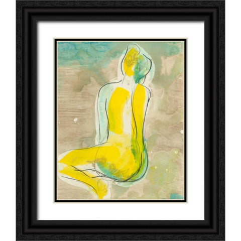 Figure in Relief II Black Ornate Wood Framed Art Print with Double Matting by Goldberger, Jennifer