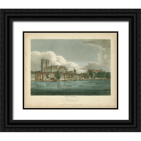 View of Westminster Black Ornate Wood Framed Art Print with Double Matting by Greig, J.